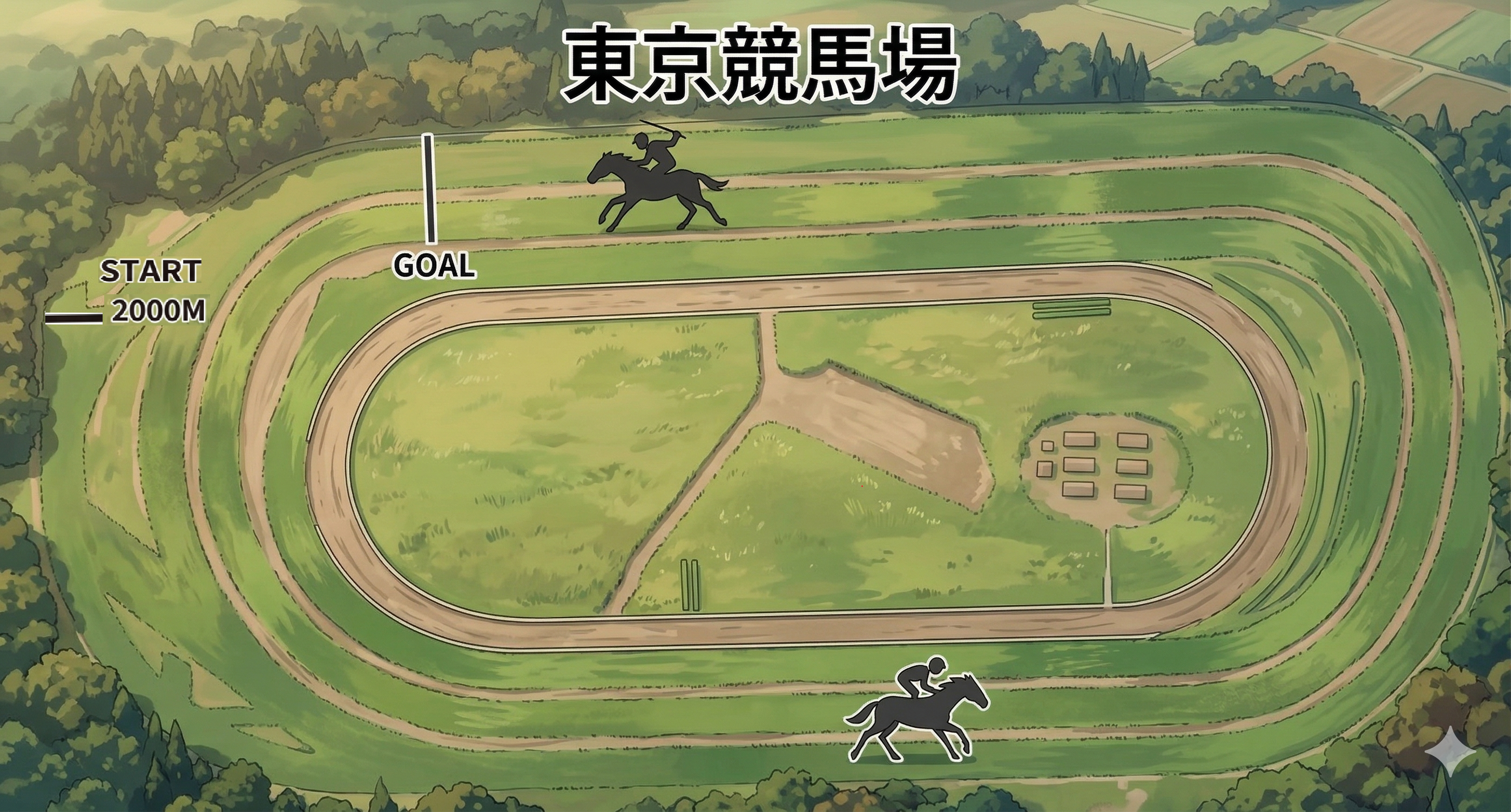 東京競馬場 芝2000m コース図