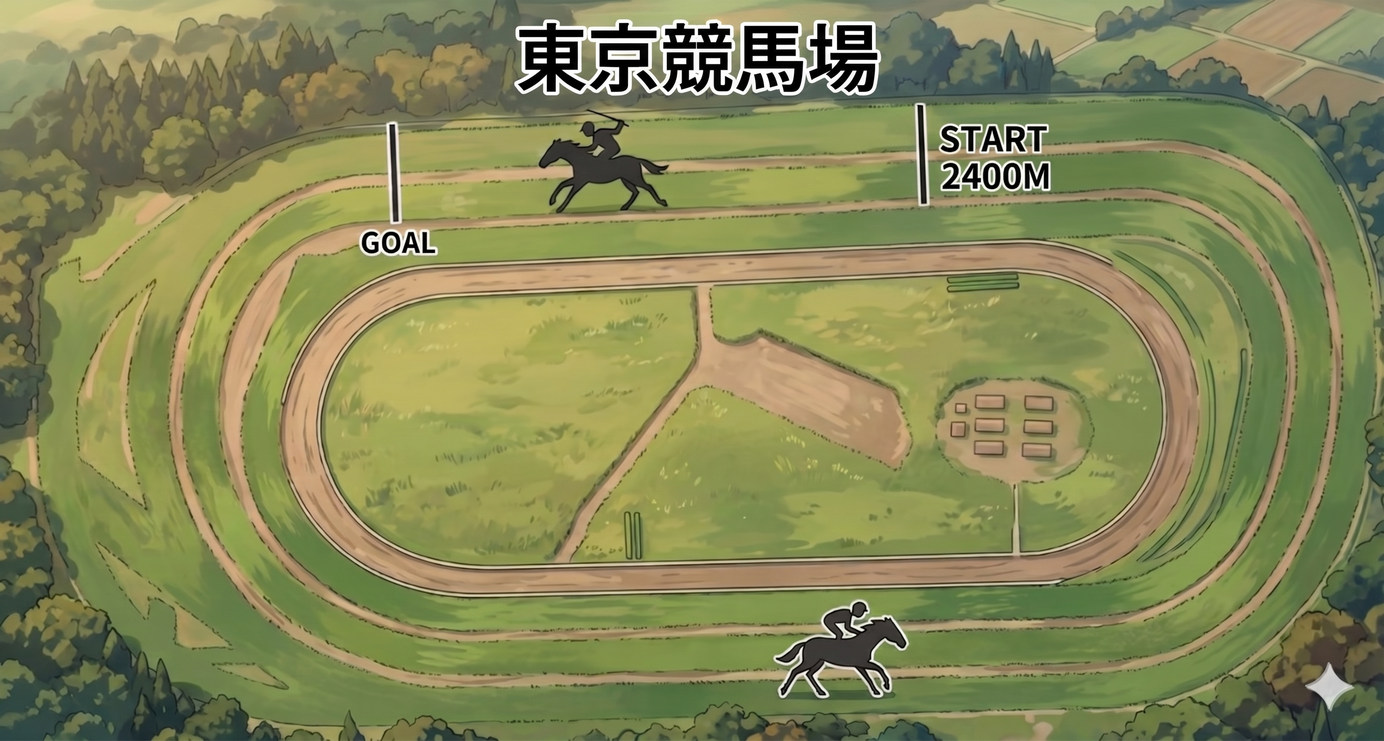 東京競馬場 芝2400m コース図